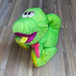 T Rex baby dinosaur plush interactive roars pink and green neon dinosaur 90s toy
